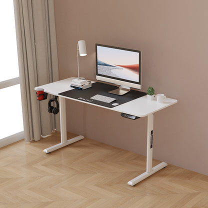 Hoogteverstelbaar Bureau – Zit-Sta Bureau – Verstelbaar Bureau – Elektrisch Bureau – Bureau voor Thuiswerken – 140x60 cm Werkblad – Stille Motor met Geheugenfunctie – Wit