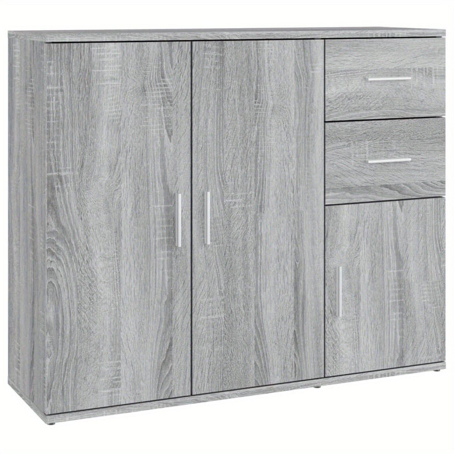 Sideboard Grey Sonoma 91x29.5x75 cm Engineered Wood Side Cabinet Organizer Storage Cabinet Storage Box for Bedroom, Living Room, Bathroom, Home Furniture
