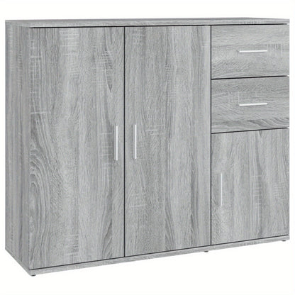 Sideboard Grey Sonoma 91x29.5x75 cm Engineered Wood Side Cabinet Organizer Storage Cabinet Storage Box for Bedroom, Living Room, Bathroom, Home Furniture