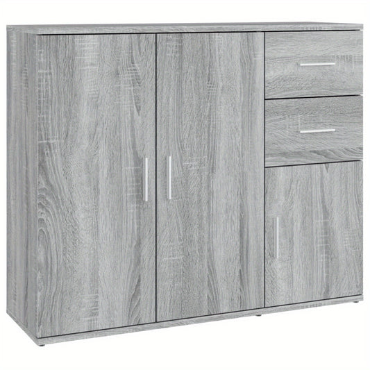 Sideboard Grey Sonoma 91x29.5x75 cm Engineered Wood Side Cabinet Organizer Storage Cabinet Storage Box for Bedroom, Living Room, Bathroom, Home Furniture