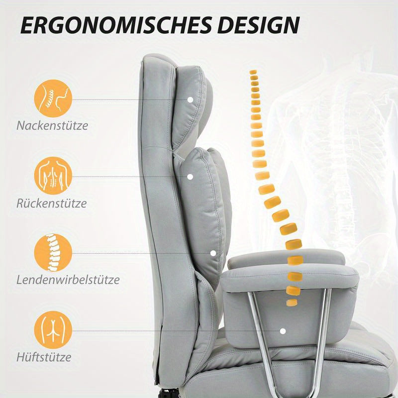 Verstelbare Bureaustoel – Ergonomische Kantoorstoel – Draaistoel – Gaming Stoel – Bureaustoel Met Wieltjes – Ergonomische Lendensteun – Stabiel Metalen Frame