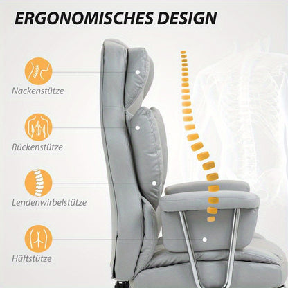 Verstelbare Bureaustoel – Ergonomische Kantoorstoel – Draaistoel – Gaming Stoel – Bureaustoel Met Wieltjes – Ergonomische Lendensteun – Stabiel Metalen Frame