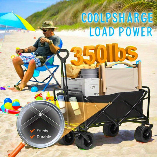 Bolderwagen – Inklapbare Wagen – Transportwagen – Strandwagen – Draagkracht 158 Kg – All-Terrain Wielen
