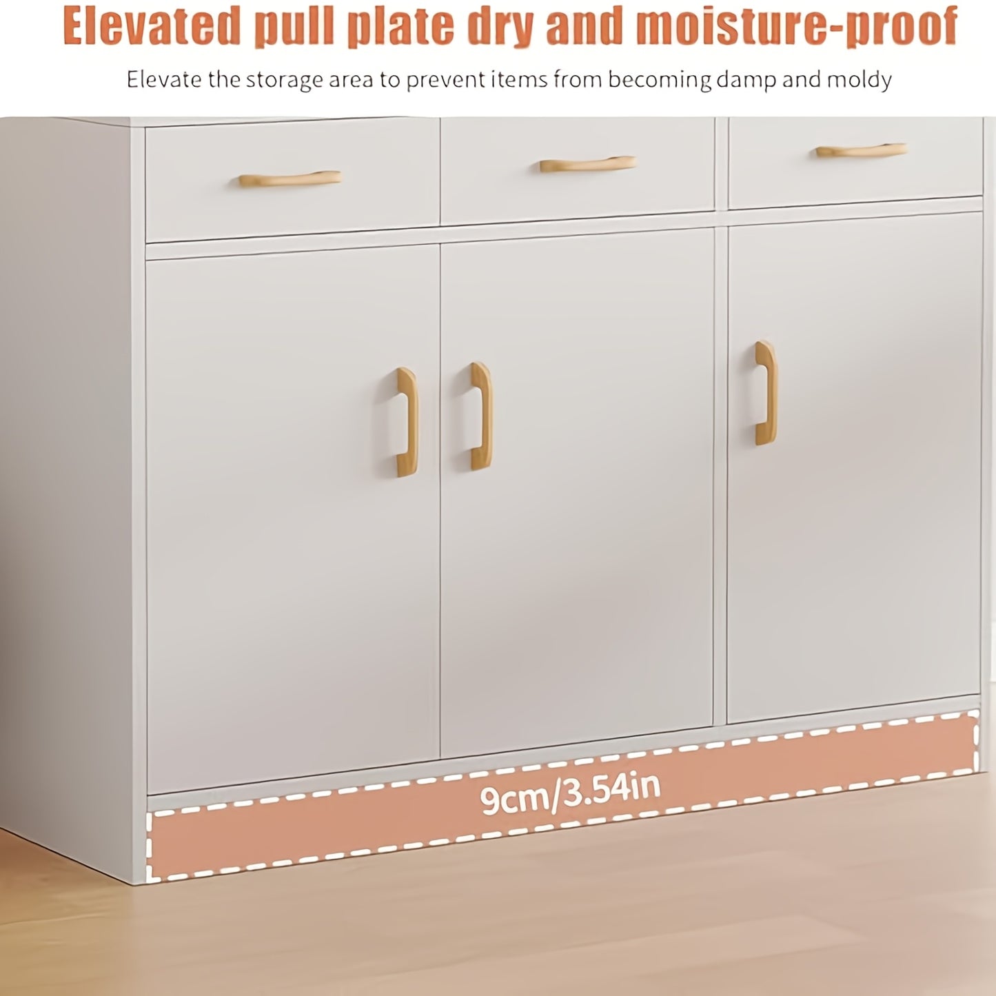 Keukenkast – Keukenbuffet – Opbergkast – Keukenmeubel – Kast Met Glazen Deuren – 170x100x30 cm – Wit – Hout – 6 Kasten – 3 Lades – Duurzaam & Vochtbestendig