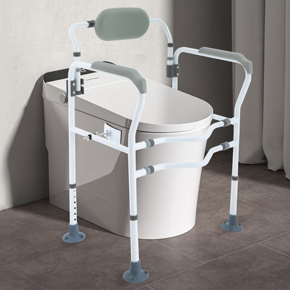 Toiletbeugel – Toiletsteun – Wandbeugel – Veiligheidsgreep – Handgreep – Verstelbaar – C-Pin Montage – Draagkracht 136 kg – Robuust Grijs