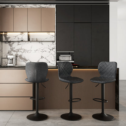 Goeurvant Modern 360° Swivel Bar Stool with Adjustable Height and Metal Base, PU Upholstery, Kitchen Stool, Kitchen Bar Stools, Kitchen Stools, Home Bar Furniture, Bar Seating, Metal Base Stool, Modern Bar Chair, Contemporar
