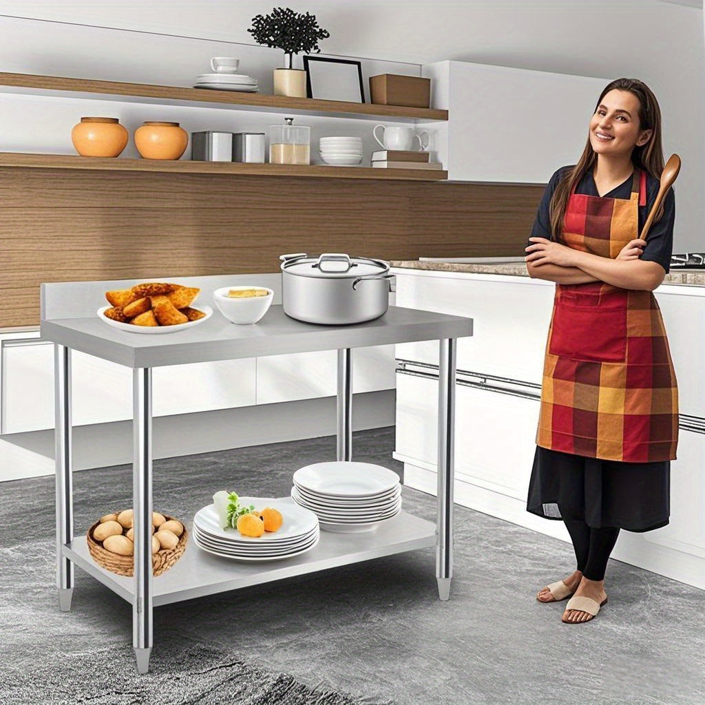 RVS Werkbank – Keukenwerkbank – RVS Tafel – Werktafel – Voorbereidingstafel – Verstelbare Poten – 120 x 60 x 85 cm – Professioneel & Makkelijk Schoon Te Maken
