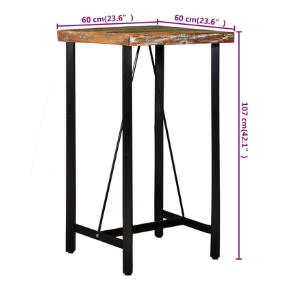 Barset – Tuinbarset – Barmeubel – Statafelset – Set van 2 – Barkrukken – Massief Gerecycled Hout – Robuuste Stalen Poten