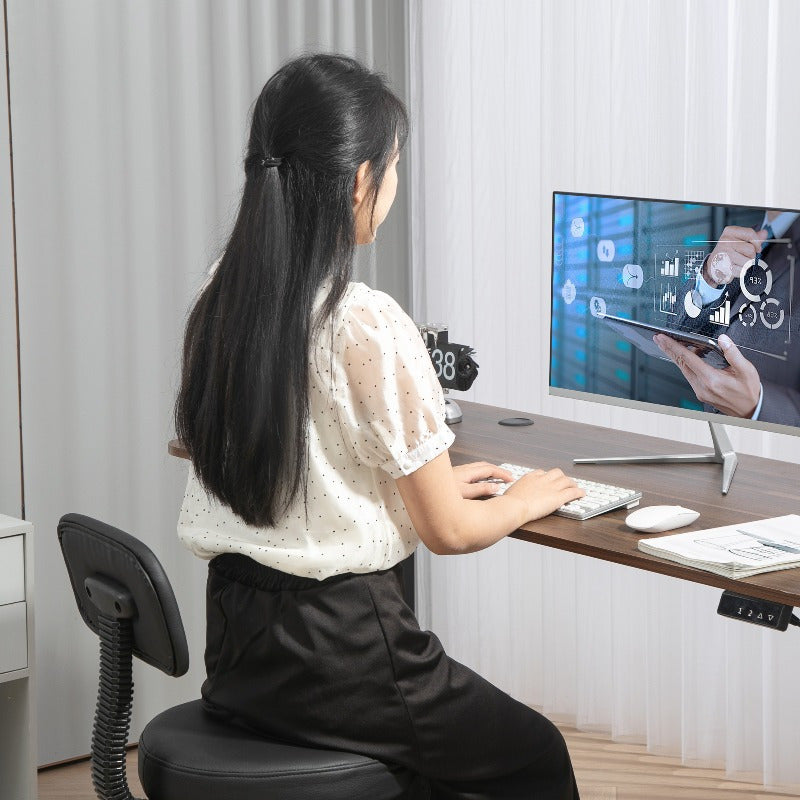 Ergonomische Bureaustoel – Bureaustoel Met Voetsteun – Draaistoel – Werkstoel – Desk Chair – Zwart – Verstelbare Hoogte – PU-Leder
