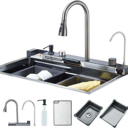 Keukenkraan – Keukenmengkraan – Spoelbak – Mengkraan – Waterkraan – Roestvrij Staal – Waterval Uitloop – Inbouw Design