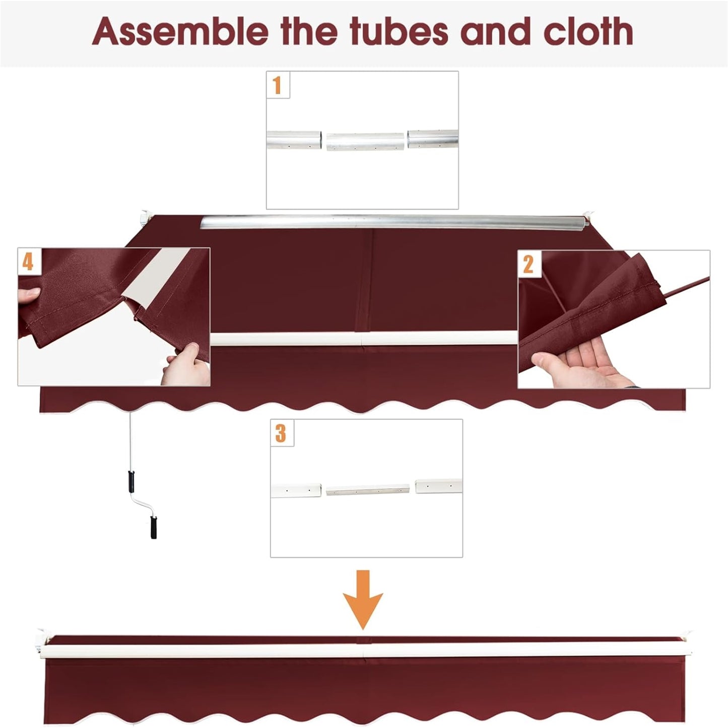Zonnescherm – Zonwering – Uitschuifbaar Scherm – Terras Schaduw – Balkon Zonnescherm – Verstelbare Hoek 40-100° – Waterafstotend Polyester Doek & Aluminium Frame