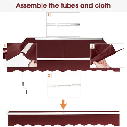 Zonnescherm – Zonwering – Uitschuifbaar Scherm – Terras Schaduw – Balkon Zonnescherm – Verstelbare Hoek 40-100° – Waterafstotend Polyester Doek & Aluminium Frame