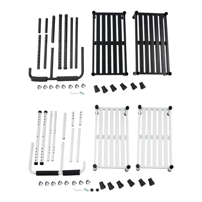 2-Traps Opstap – Opstapje – Trapje – Kindertrap – Steiger – Verstelbare Handgreep – Antislip Rubber Voeten – Brede Treden – Stabiel Koolstofstaal – Wit