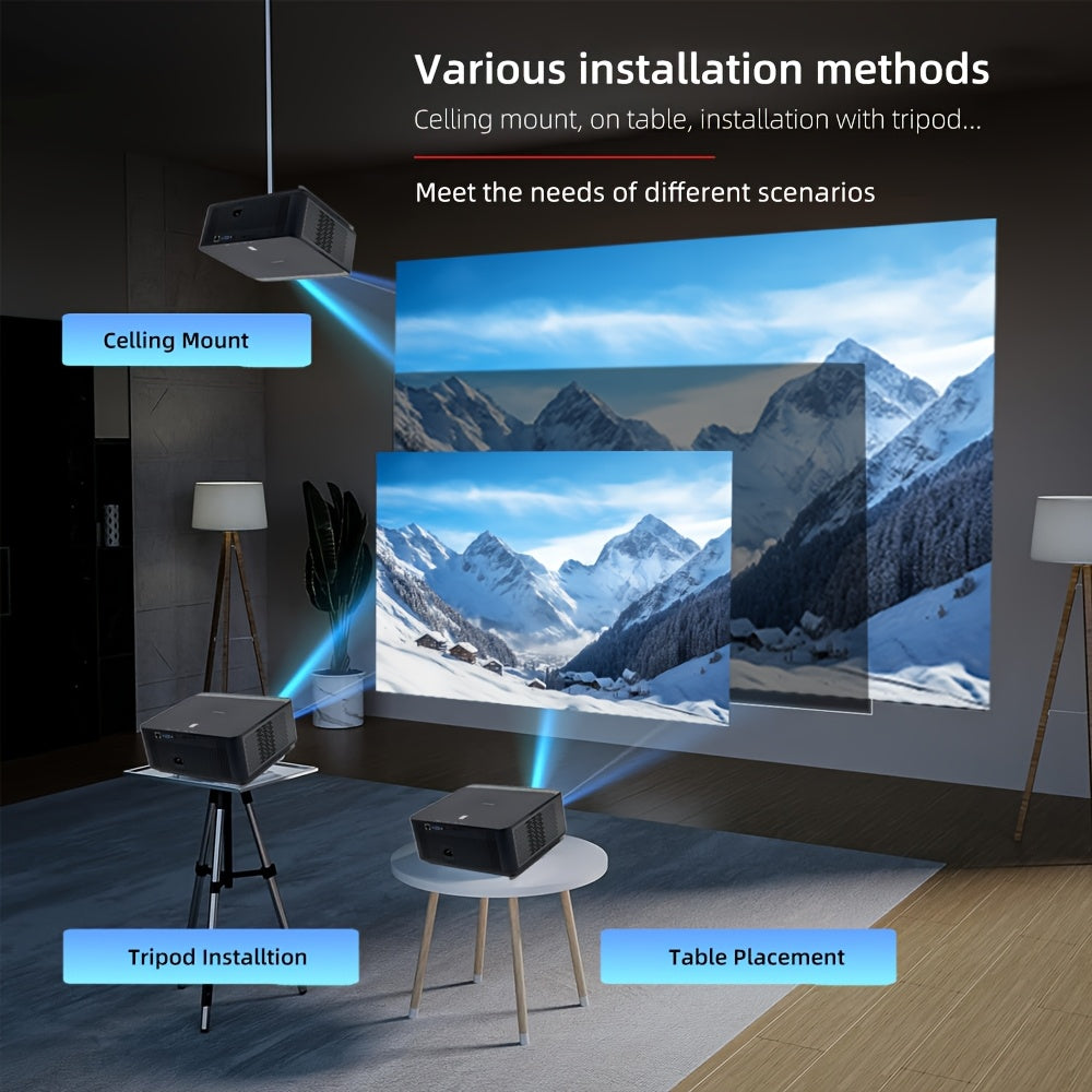 Beamer – Mini Projector – Home Cinema Projector – Draagbare Projector – Smart Projector – Full HD 1080p – WiFi6 Draadloos
