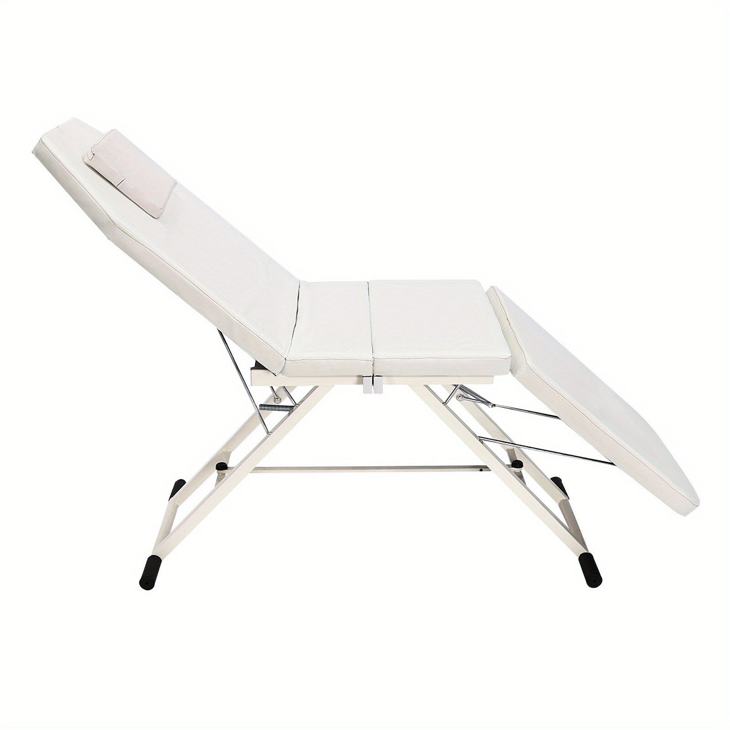 Massagetafel – Behandelbank – Massagebed – Massagebank – Schoonheidstafel – Opvouwbaar – Draagbaar – Hoogwaardig Fijn-Cel Schuim – Water- en Olieafstotend PVC – Wit