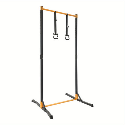 Pull-Up Station – Rekstok – Optrekstang – Fitnessstation – Trainingsrek – Zwart+Geel – Verstelbare Hoogte Tot 215 cm – Duurzaam Koolstofstaal
