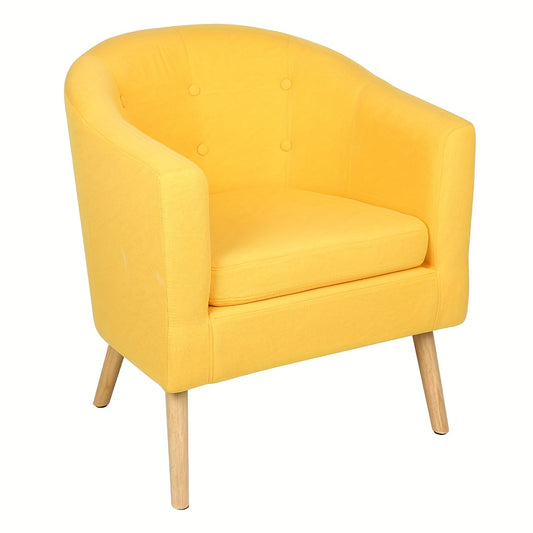 Fauteuil – Zitzak – Relaxstoel – Armstoel – Loungefauteuil – Met Verstelbare Rugleuning – Stabiel Metalen Frame – Mosterdgeel Design