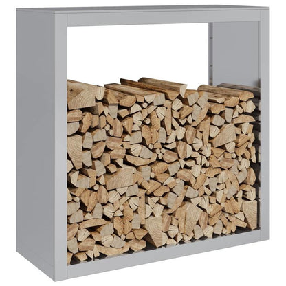 Galvanized Steel Firewood Storage Shelf 100x40x100cm - Heavy-Duty Outdoor Wood Rack with Ventilation Holes, Space-Saving Design for Patio, Garden, or Backyard, Firewood Organizer, Modern Aesthetic, Durable Construction