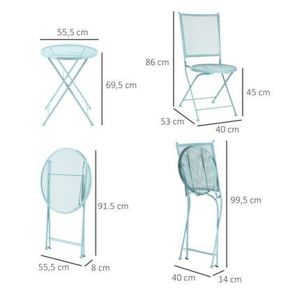 Bistroset – Tuinset – Balkonset – Tuintafel – Bistrotafel – Inklapbaar – Lichtgewicht Metalen Frame – Compact Voor Balkon