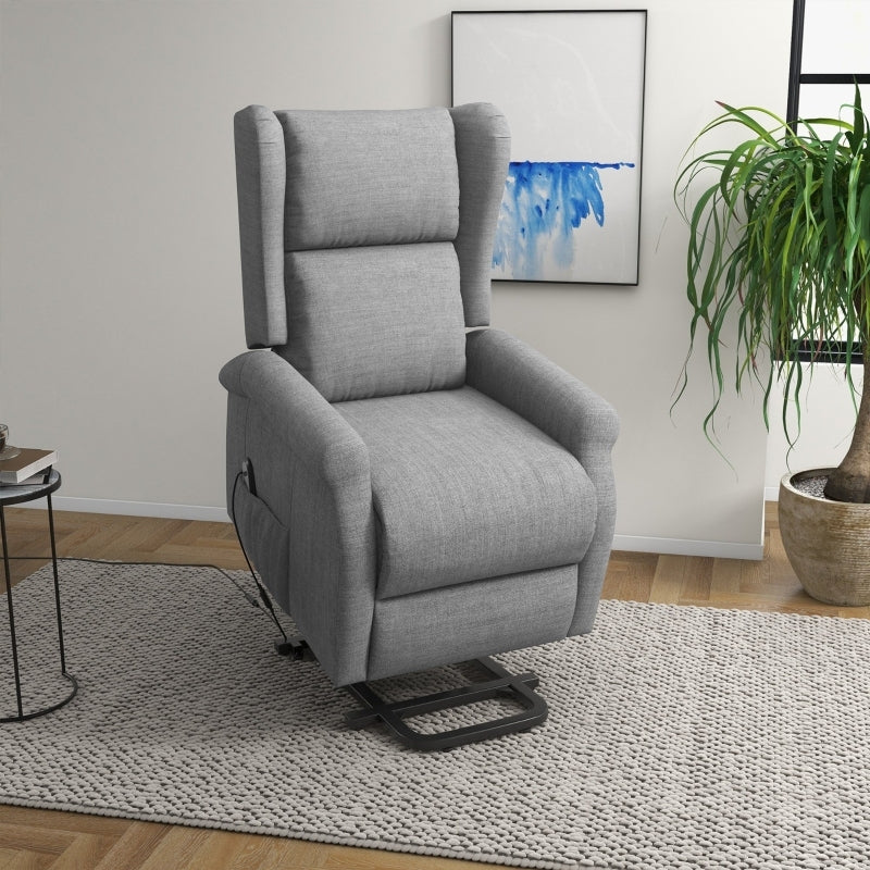 Relaxfauteuil – Relaxstoel – Zetel – Loungefauteuil – TV Fauteuil – Met Opsta-ondersteuning – Verstelbare Rugleuning – Max. 200 kg – Compact Grijs