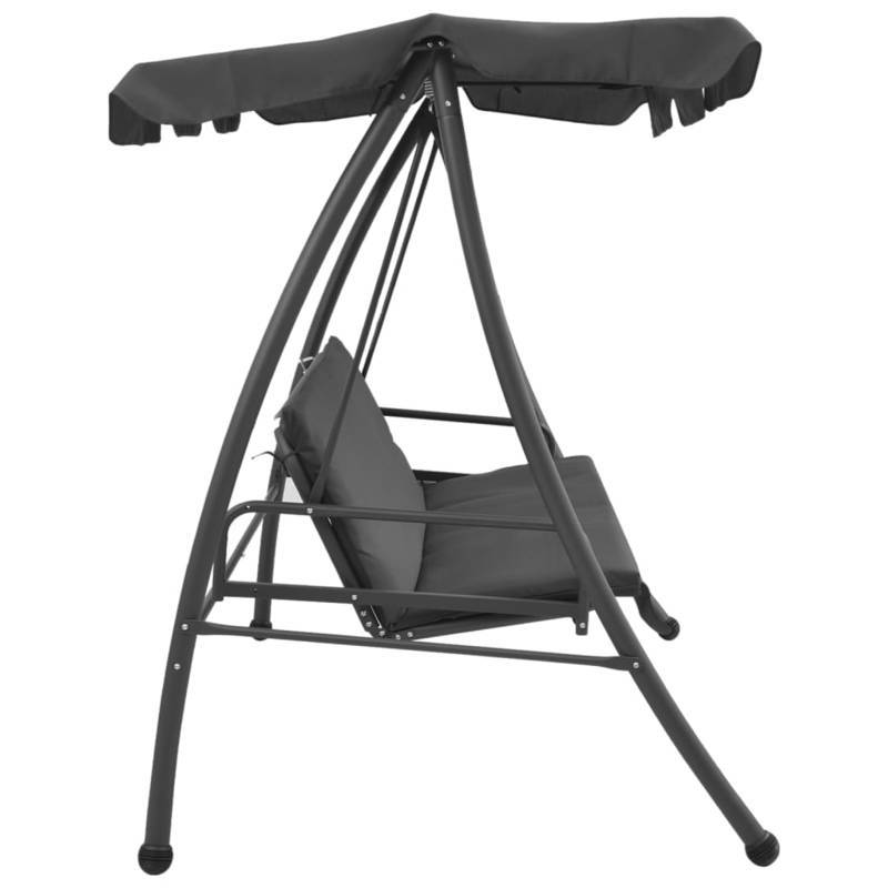 Schommelstoel – Swing Stoel – Hangstoel – Rocking Chair – Relaxstoel – Antraciet – Stalen Frame – 192x118x175 cm Canopy
