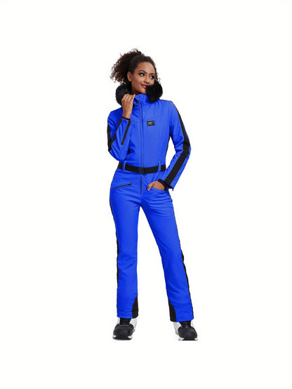 Ski Overall Dames – Skipak – Skipak Dames – Ski Jumpsuit – Snowboardpak – Royal Blue XS – Volledig Gevoerd – 100% Polyester Met Stretch