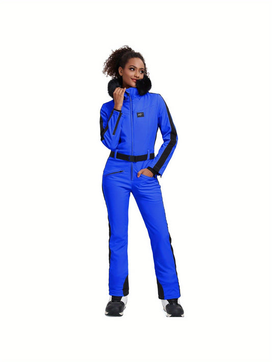 Ski Overall Dames – Skipak – Skipak Dames – Ski Jumpsuit – Snowboardpak – Royal Blue XS – Volledig Gevoerd – 100% Polyester Met Stretch