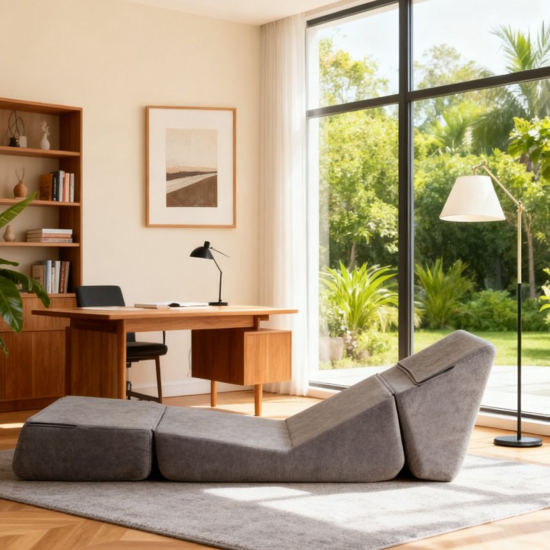 Kleine Vouwbare Sofa Bed – Slaapbank – Vouwbed – Chaise Longue – Slaapstoel – Vintage Grijs – Fluweel Bekleding – Veerkrachtig Schuim