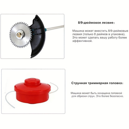 Grastrimmer – Elektrische Trimmer – Accu Trimmer – Snoeier – Zaag – 750W Motor – Verstelbare Snijkop - met 2 batterijen