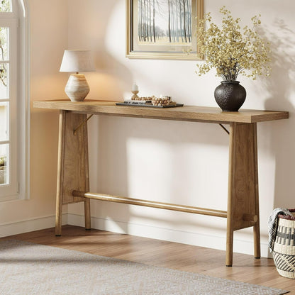 Sidetable – Consoletafel – Wandtafel – Haltafel – Dressoir – Modern Rustiek – 160 cm Lang & Smal – Stevig MDF Met Metaal