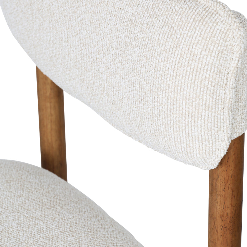 Retro Moderne Stoel – Eetkamerstoel – Bureaustoel – Designstoel – Scandinaafse Stoel – Walnoot Houten Frame – Compact Formaat – Comfortabele Schuimzitting