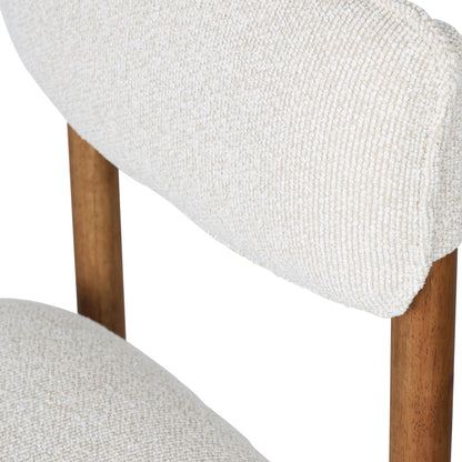 Retro Moderne Stoel – Eetkamerstoel – Bureaustoel – Designstoel – Scandinaafse Stoel – Walnoot Houten Frame – Compact Formaat – Comfortabele Schuimzitting