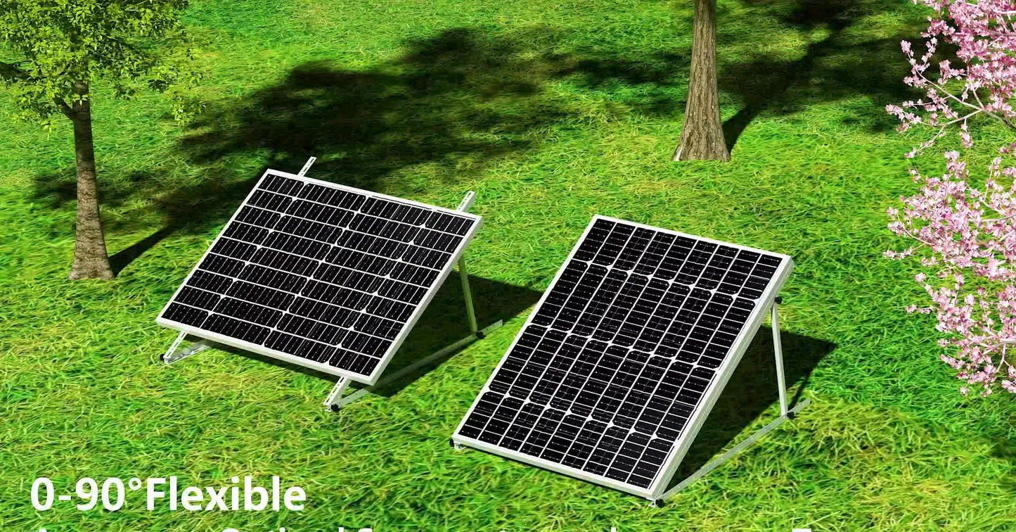 Zonnepaneelhouder – Zonnepaneelbeugel – Montageset – Bevestigingsbeugel – Verstelbare Zonnepaneelsteun – Aluminium & RVS – Geschikt Voor 200W-500W Panelen – Max 45 Inch