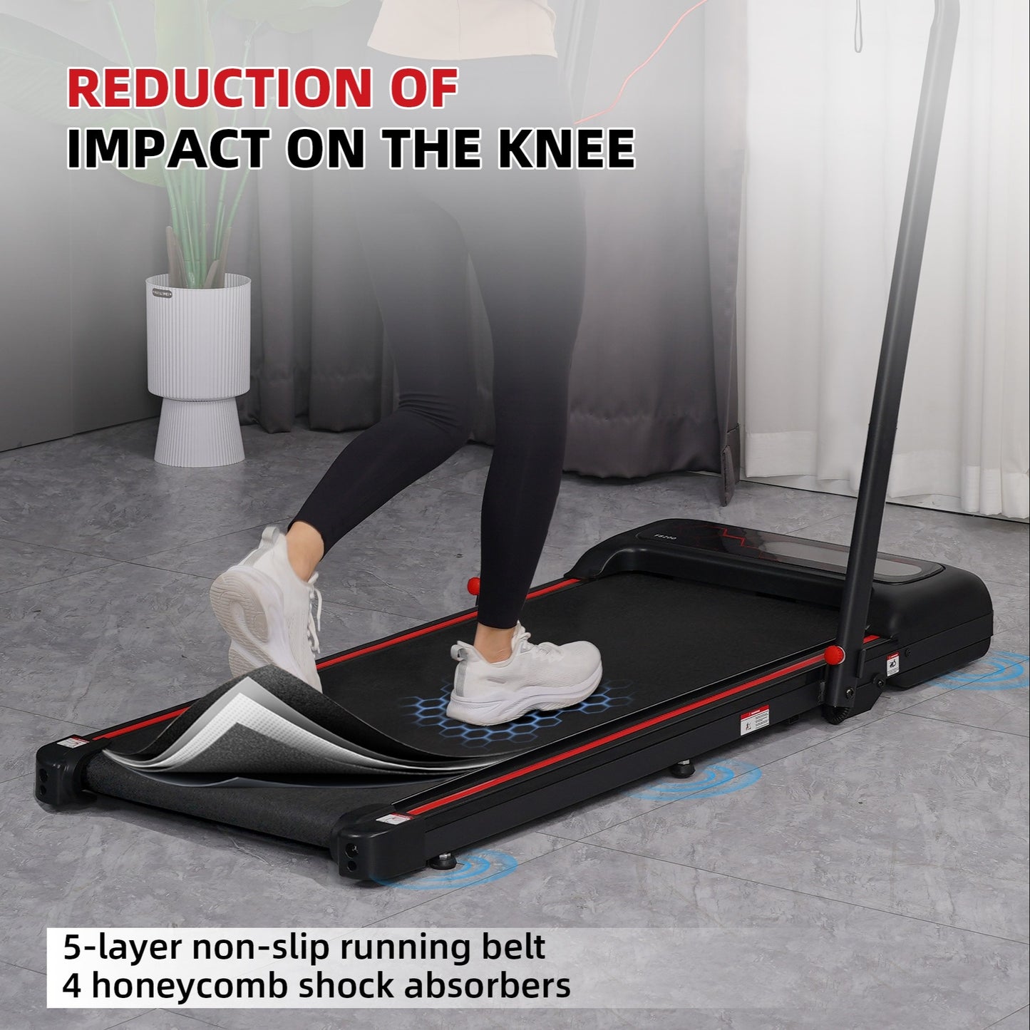 Elektrische Loopband – Treadmill – Hardloopband – Fitnessband – Wandelband – 2-in-1 Trainingsmodi – Opvouwbaar en Stil Met Verstelbare Hellingshoek