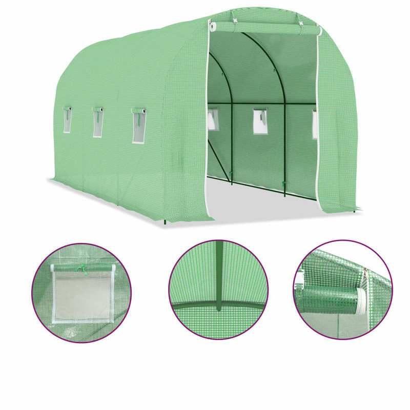 Kas – Tuinkas – Broeikas – Kweekkas – Serre – Hoogwaardige Constructie – Ruime Afmetingen 4,5x2x2 m – Groen
