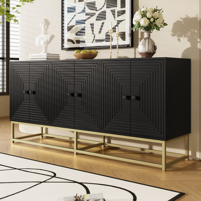 Modern Large Storage Cabinet with 3 Double Doors - -Standing Matte Cabinet Suitable for Living Room, Dining Room & Office - Spacious, Modern Furniture
