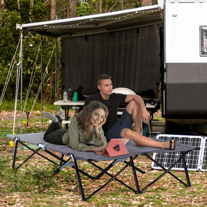 Campingbed – Reisbed – Veldbed – Opvouwbaar – Draagbaar – Stalen Frame – Weerbestendig Oxford – 193 x 125 x 40 cm – Max. 136 kg Belastbaar