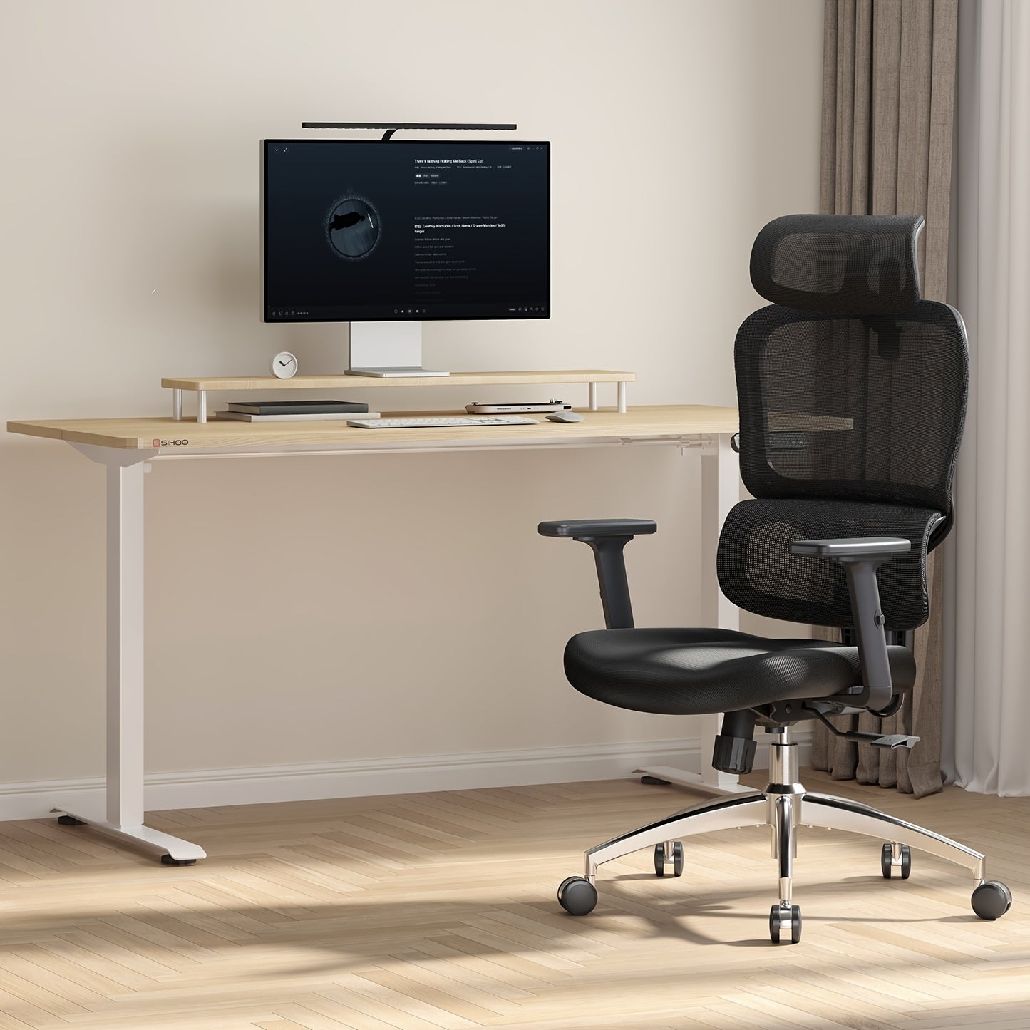 Ergonomische Bureaustoel – Kantooreststoel – Computerstoel – Werkstoel – Gamingstoel – Verstelbare Hoogte – Met Voetsteun – Zwart