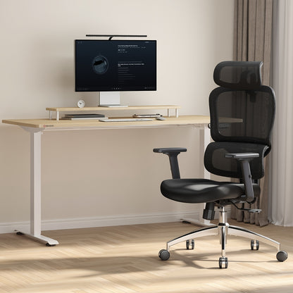 Ergonomische Bureaustoel – Kantooreststoel – Computerstoel – Werkstoel – Gamingstoel – Verstelbare Hoogte – Met Voetsteun – Zwart