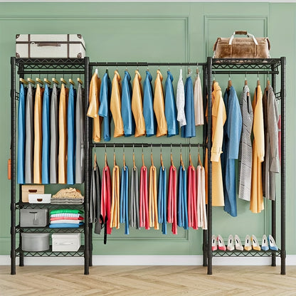 Kledingrek – Garderoberek – Kledinghanger – Opbergrek – Kledingstang – Verstelbaar 175-230 cm – Gepoedercoat Carbonstaal – Max. Draaggewicht 394 kg