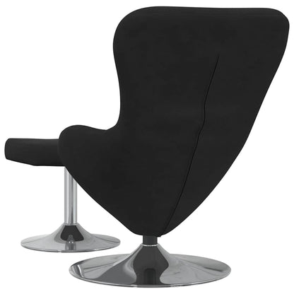 Fauteuil – Draaifauteuil – Relaxstoel – Lounge Fauteuil – Zwarte Fauteuil Met Voetensteun – Zachte Stoffering – Draaibaar