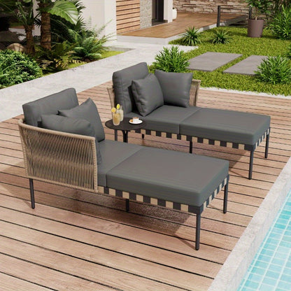 Loungeset – Tuinset – Loungemeubel – Balkonmeubilair – Terrasmeubels – Modulair Ontwerp – Afneembare Wasbare Kussens