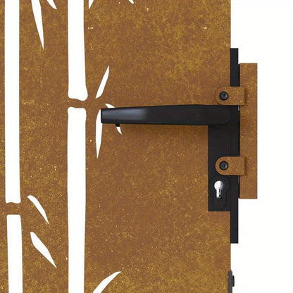 Poort – Tuinpoort – Buitenpoort – Metalen Poort – Stalen Poort – Bamboe Design – Cortenstaal – Weerbestendig – 85x200 cm