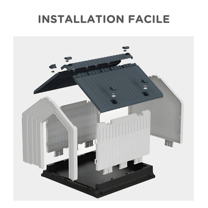 Hondenhok – Hondenkennel – Hondenhuis – Hondenbench – Buitenkennel – Waterdicht Kunststof – Compact 62x61x60 cm – Ventilatieraampje
