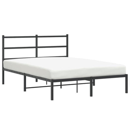 Metalen Bedframe – Stalen Bed Frame – Bedframe Zonder Matras – Metaal Bed Bodem – Zwart Hoofdbord – 135x190 cm – Stevig & Duurzaam