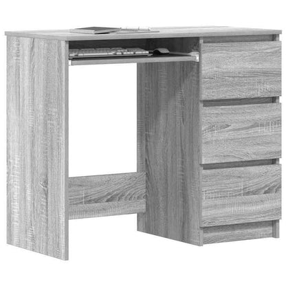 Bureau – Schrijftafel – Computertafel – Werkplek – Studieplek – Modern Design – 90x45x76 cm – Gemaakt van Duurzaam Hardwood – 2 Lades Met Open Planken – Gemakkelijk Montage – Mixed Color Afwerking