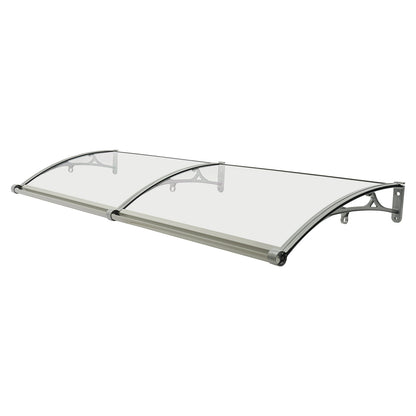 Transparante Boogvormige Overkapping – Balkonoverkapping – Raamluifel – Fietsenstalling – Voordeurbescherming – Aluminium Frame – UV-Bestendig Dak – 200x60 cm