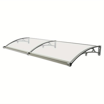 Transparante Boogvormige Overkapping – Luifel – Dakoverkapping – Terrasoverkapping – Balkonbescherming – Aluminium Frame – 200 x 60 cm – Afwateringskanaal