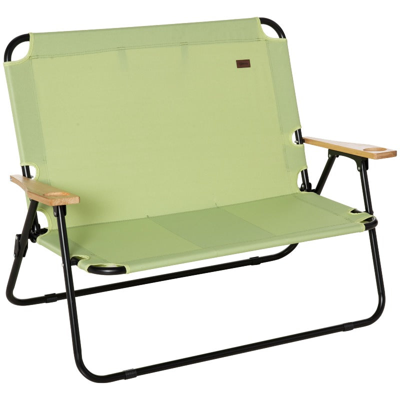 2-Persoons Schommelstoel – Inklapbare Campingstoel – Tuinstoel – Picknickstoel – Outdoorstoel – Duurzaam Roestvrij Staal – Comfortabele Gewatteerde Rugleuning