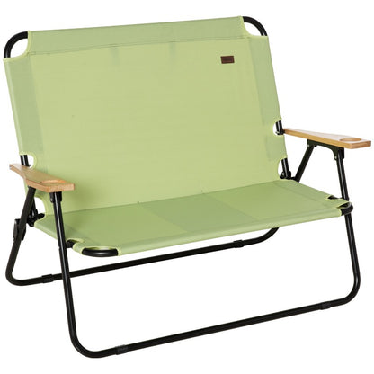 2-Persoons Schommelstoel – Inklapbare Campingstoel – Tuinstoel – Picknickstoel – Outdoorstoel – Duurzaam Roestvrij Staal – Comfortabele Gewatteerde Rugleuning